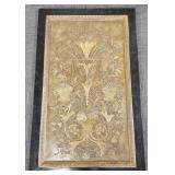 Large antique style relief self framed panel-