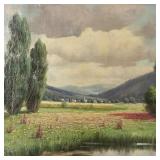 Antique plein air oil painting on canvas- signed