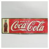 "Drink Coca Cola" tin embossed advertising sign-