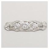 Approx 3.4 tcw natural diamond & platinum filigree