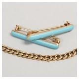 3 pcs 14k gold, 4.6g total: two enameled lingerie