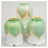 3 pulled feather art glass shades- 5 1/4"H tallest