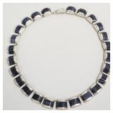 Vintage sterling silver & sodalite necklace marked