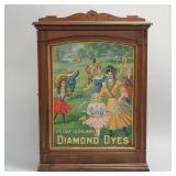 Diamond Dyes advertising cabinet with embossed tin