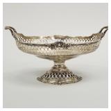 Sterling silver footed basket with handles- E.A.