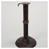 Antique hogscraper candlestick - signed/ stamped