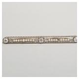 14k gold & .75 tcw diamond bar pin w/ pearl