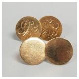 2 pair 14k gold earrings- 5.6g total, 1/2",