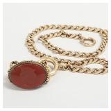 Antique Victorian 10k gold watch chain with