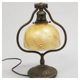 Tiffany Studios #419 Dore desk harp lamp with