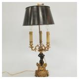 Ornate bronze figural lamp (as seen) 27 1/2"H 11 D
