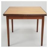 Teak mid-century draw leaf table- 29"H 33 1/2"D