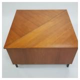 Unique teak lift top square table (some minor