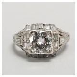 2 .75tcw natural diamond & platinum ring: center