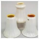 3 asst. calcite art glass shades- 5 3/4"H tallest