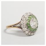 Platinum & 14k gold ring w/ 1.0 ct natural diamond