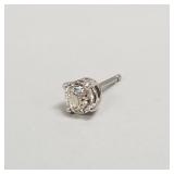 Approx .50 ct single Euro cut natural diamond stud