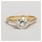 Antique 18K gold ring set with approx. 1.10 ct