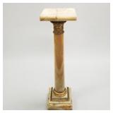 Antique green onyx & bronze pedestal (as seen-