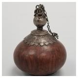 Antique Norwegian burlwood snuff box/ jar with