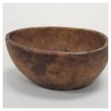 Antique Norwegian burlwood egg shaped bowl-