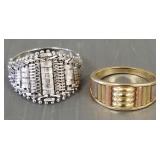 Two 14k gold bands- 8.0g total, sizes 5 1/2 & 9