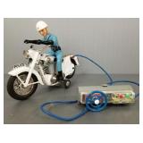 Vintage Bandai Police motorcycle battery-op toy-