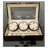 Automatic watch winder w/ key- 8 1/2"H 18"W 10"D