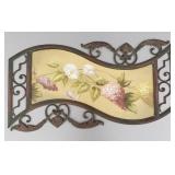 Hand painted & ornate metal wall decor- floral