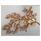 Mid-century metal leaf motif wall sculpture- 62"H