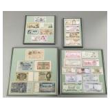 4 framed foreign currency groupings incl Saudi