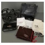 3 Coach leather purses- blue is 9 1/2"H 12"W-