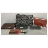 4 Coach signature canvas & leather trimmed