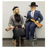 Bonnie & Clyde mannequins with replica guns- 4