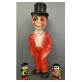 3 vintage character figures: 15 1/2" Charlie