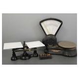 2 antique scales: Toledo 15" Tall etc.
