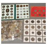 Group foreign coins incl Chinese, Japanese, etc