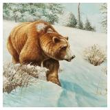Eric Nielen signed oil on board "Grizzly Bear"-