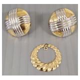 14k gold jewelry incl pair earrings & one enhancer