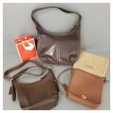3 Coach leather purses- 18"H 12"W 2 1/4"D largest
