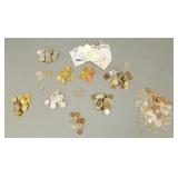 Large group foreign coinage & currency-