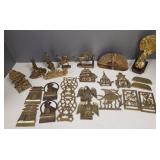 Group single brass bookends- 10 1/4" tallest