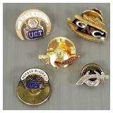 Gp. award, etc pins incl one 10k gold w/ diamond: