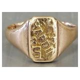 Vintage 10k gold class ring 1923 Hardin H.S.: 4.6,