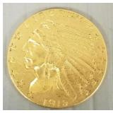 U.S. gold $5- 1915 Indian coin
