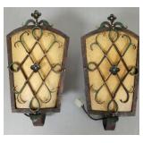 Pair Arts & Crafts iron sconces- 11 1/2"H 6"W