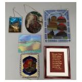 Gp wall art incl small stain glass windows- 12"H