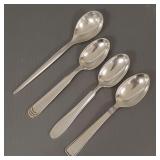4 Danish sterling silver spoons incl 2 marked