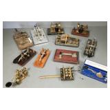 12 antique telegraph keys/ sounders assorted makes