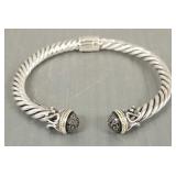 Effy sterling silver & 18K gold hinged bracelet-